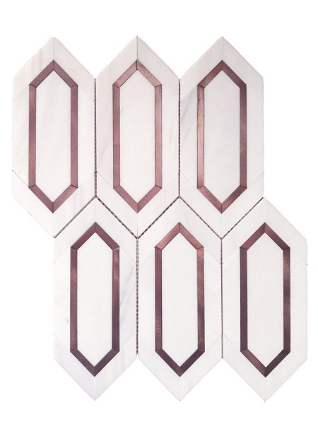aluminium hexagon Oriental white Marble mosaic Tiles, marble hexagon mosaic tile