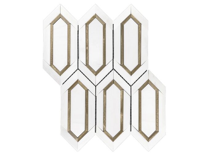 aluminium hexagon Oriental white Marble mosaic Tiles, marble hexagon mosaic tile