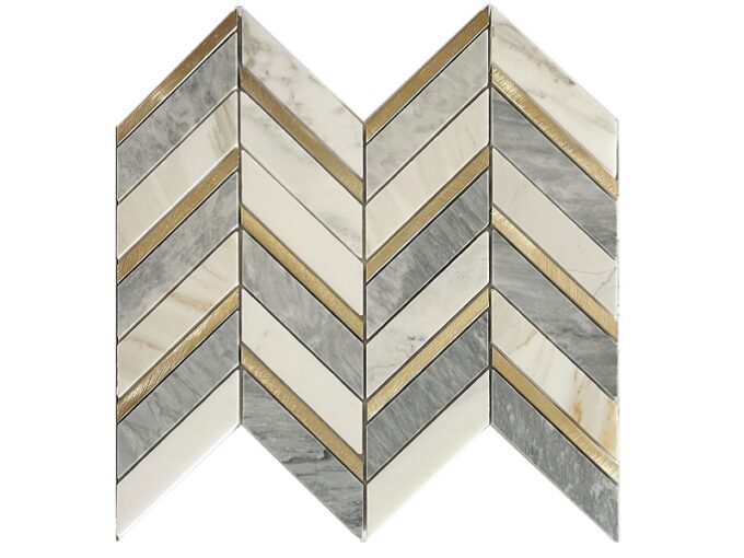 Aluminium sheveron Marble mosaic Tiles, green mosaic tile