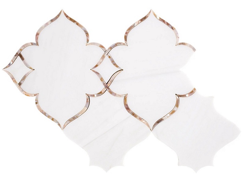 Arabesque Mosaic, artistic tile, Fashionable Waterjet White Marble Mosaic Tile For Wall