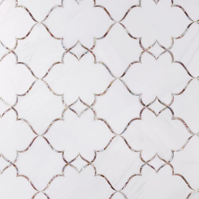 Arabesque Mosaic, artistic tile, Fashionable Waterjet White Marble Mosaic Tile For Wall
