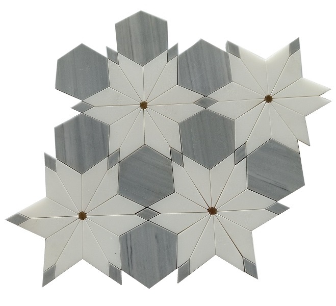 Artistic tile, Fashionable Waterjet Marble Mosaic Tile