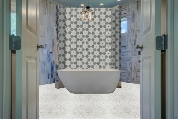 Artistic tile, Fashionable Waterjet Marble Mosaic Tile