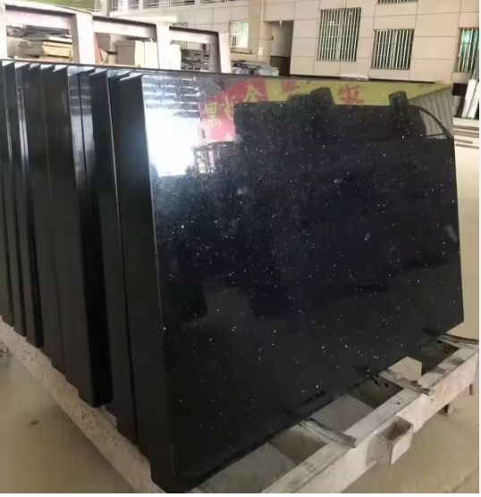 black granite supplier black star galaxy slab