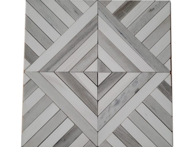 Filed Marble mosaic Tiles, Bardiglio marble mosaic tile