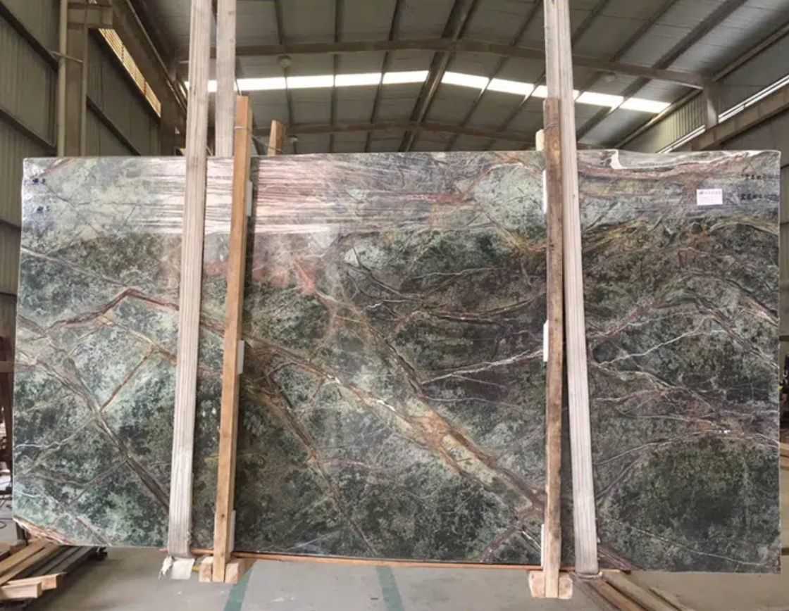 green marble slab natural stone rainforest onyx