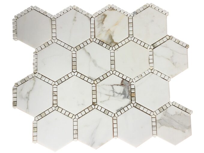 hexagon calacatta Marble mosaic Tiles, Calacatta white marble hexagon mosaic tile