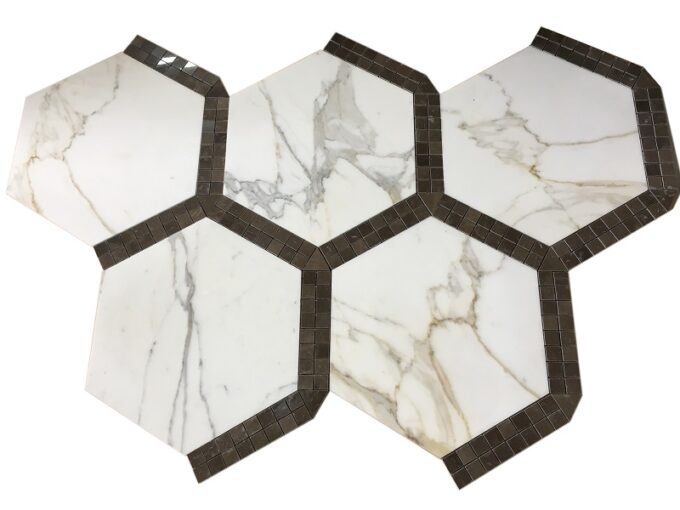 hexagon calacatta Marble mosaic Tiles, Calacatta white marble hexagon mosaic tile