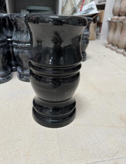 Indian Black Monuments Vase Factory Cut