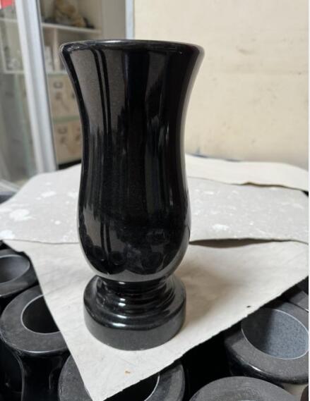 Indian Black Monuments Vase Factory Cut