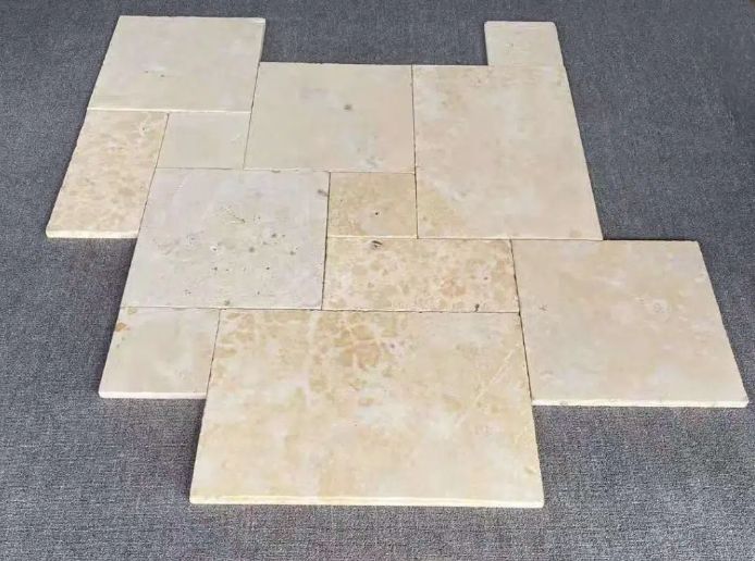 paving beige marble limestone travertine patio kit