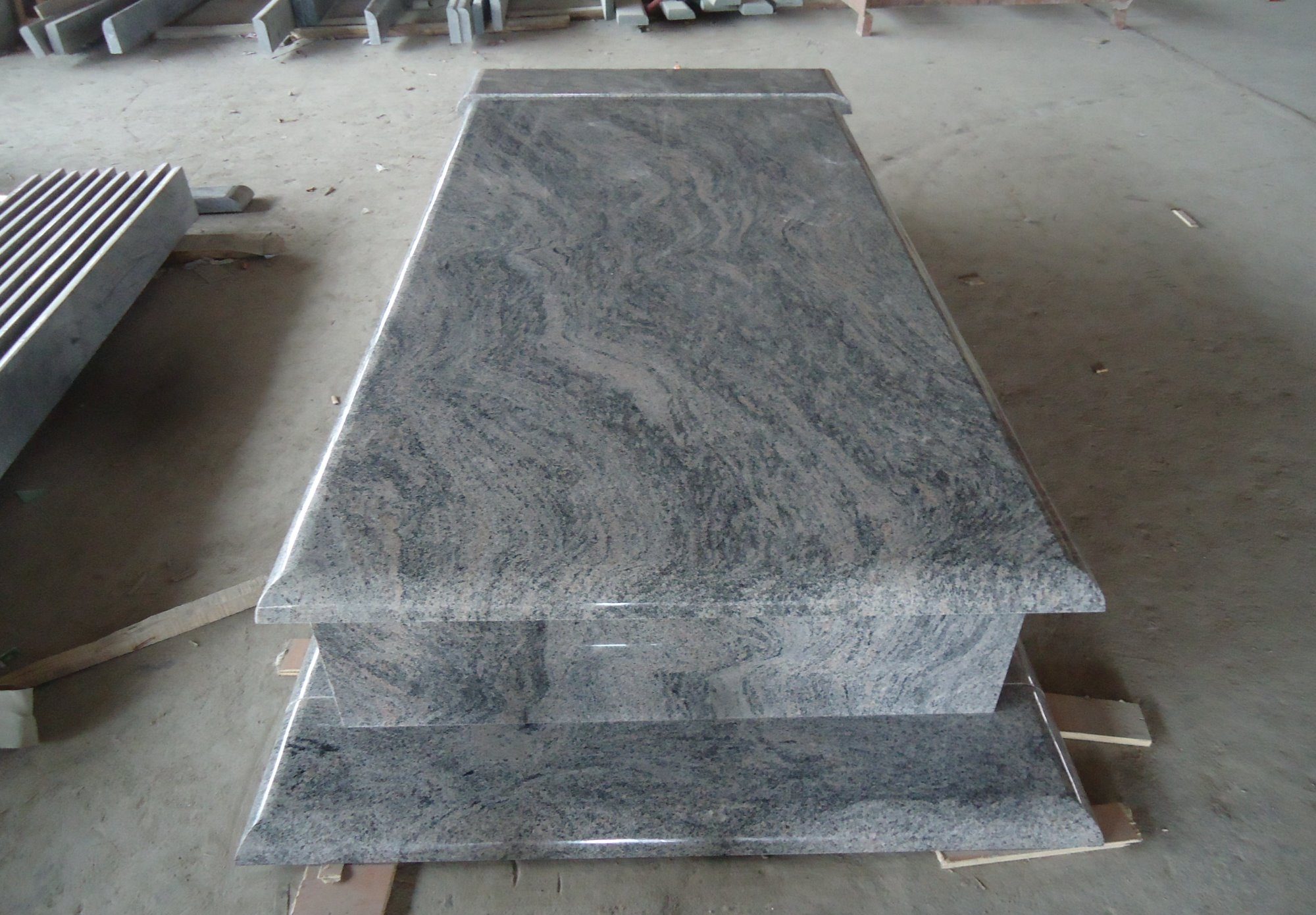 Tombstone Material Sand Wave Stone Monuments for Poland Market