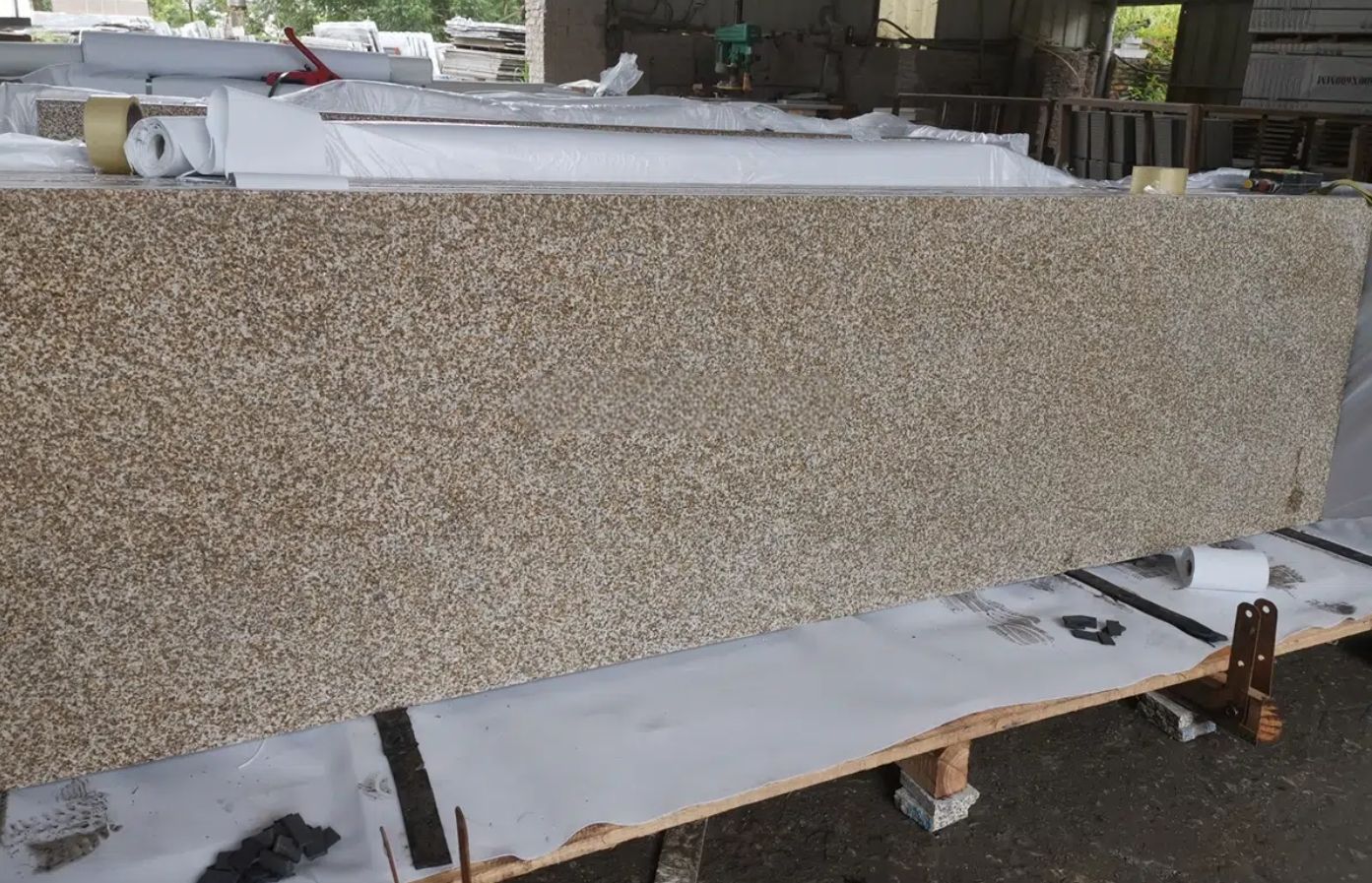 yellow rusty granite tiles slabs paving wall
