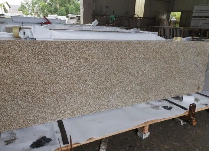yellow rusty granite tiles slabs paving wall