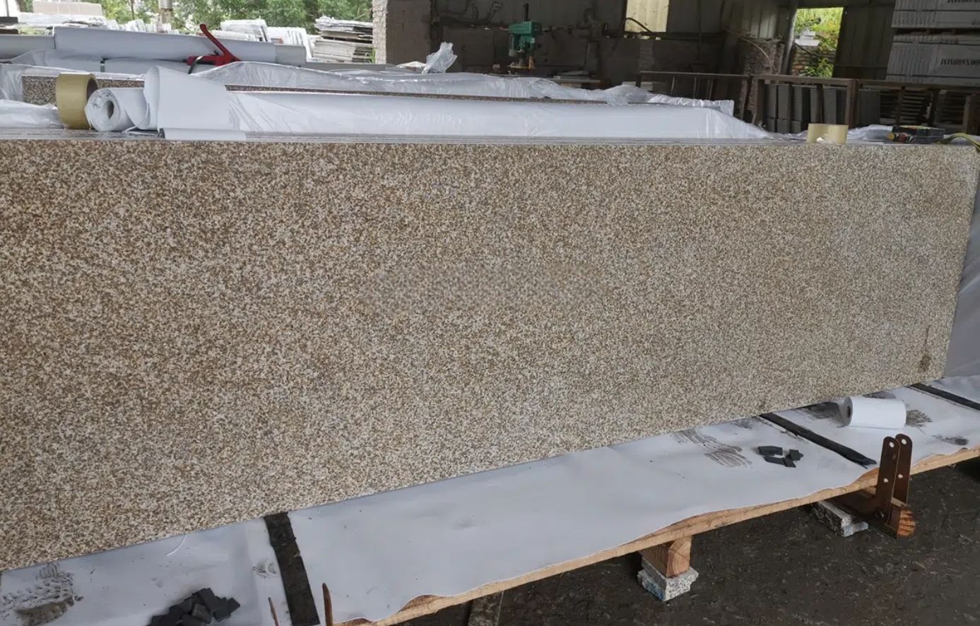 yellow rusty granite tiles slabs paving wall